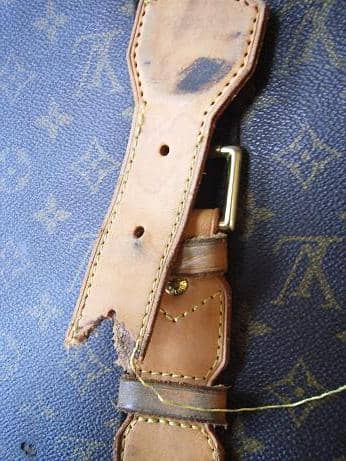 ルイヴィトン　トラベルバッグ（Louis Vuitton）　ヌメ革交換 | バッグ修理
