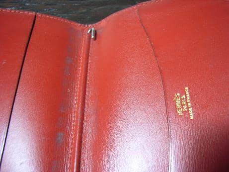 エルメス手帳（HERMES）　クリーニング＋染め直し | 革小物修理