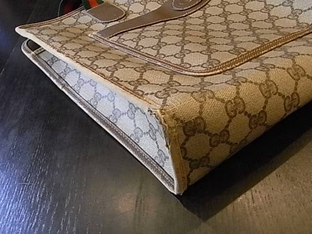 グッチ　トートバッグ（GUCCI）　パイピング補修、クリーニング＆染め直し | バッグ修理