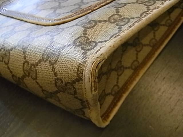 グッチ　トートバッグ（GUCCI）　パイピング補修、クリーニング＆染め直し | バッグ修理
