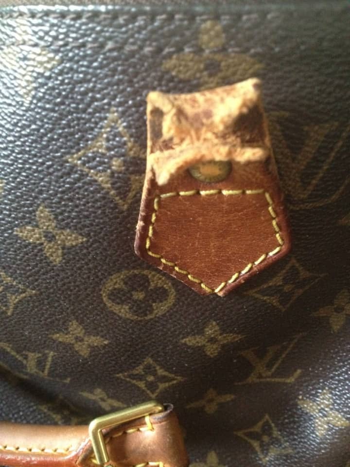 ルイヴィトン（Louis Vuitton)　持ち手根革作製、ファスナー引手修理 | バッグ修理