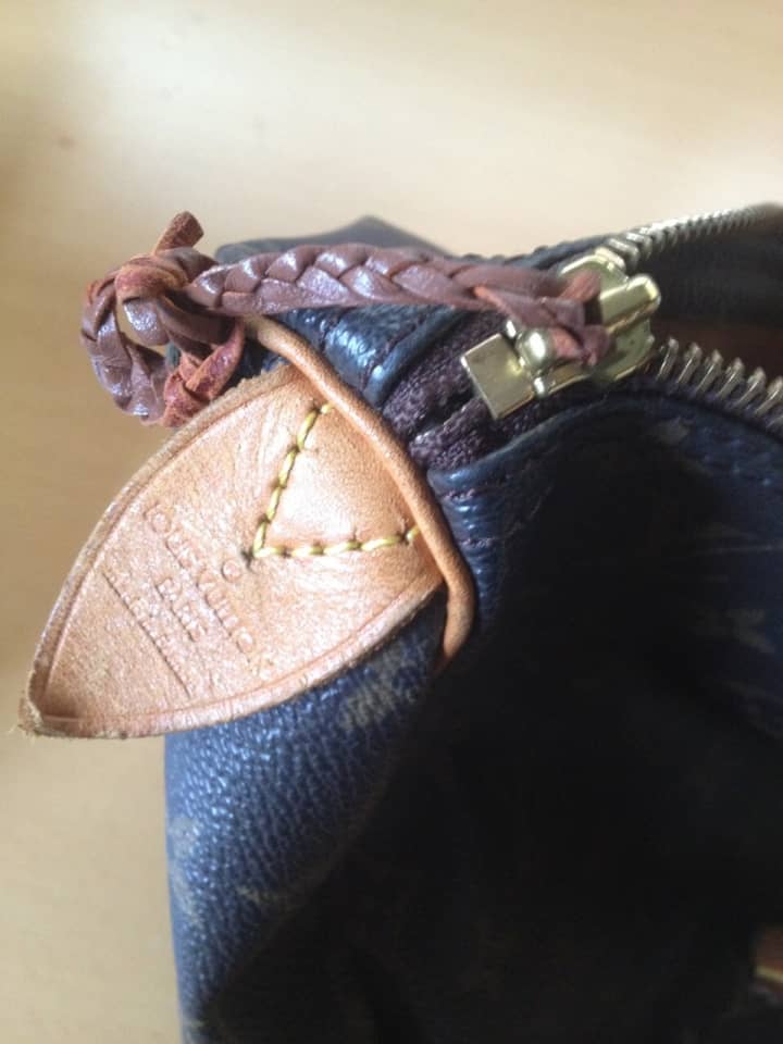 ルイヴィトン（Louis Vuitton)　持ち手根革作製、ファスナー引手修理 | バッグ修理