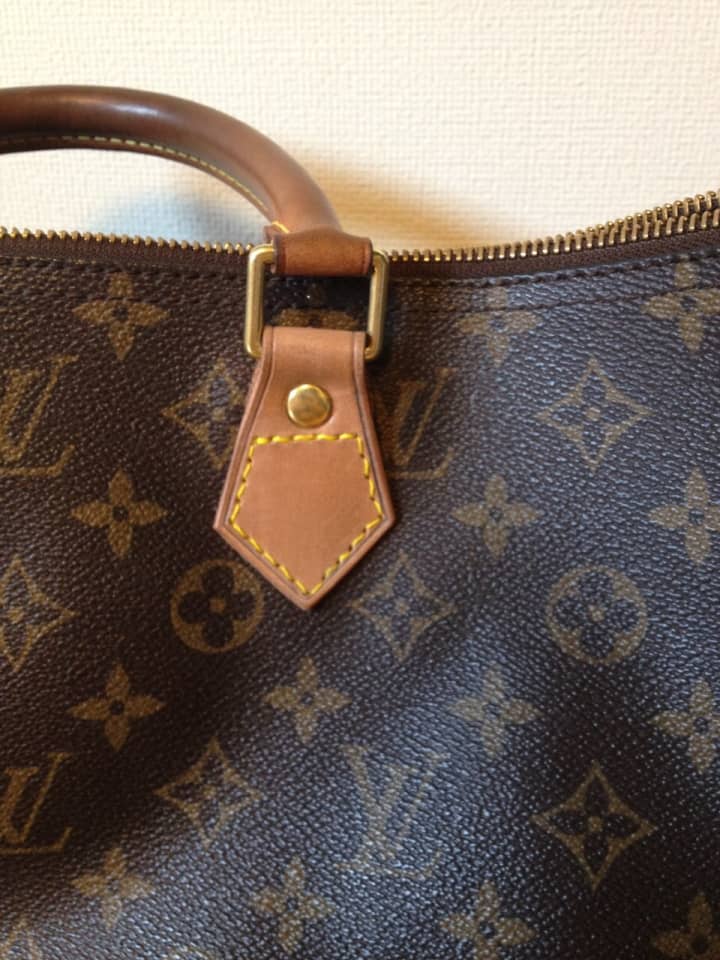 ルイヴィトン（Louis Vuitton)　持ち手根革作製、ファスナー引手修理 | バッグ修理