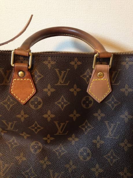 ルイヴィトン（Louis Vuitton)　持ち手根革作製、ファスナー引手修理 | バッグ修理
