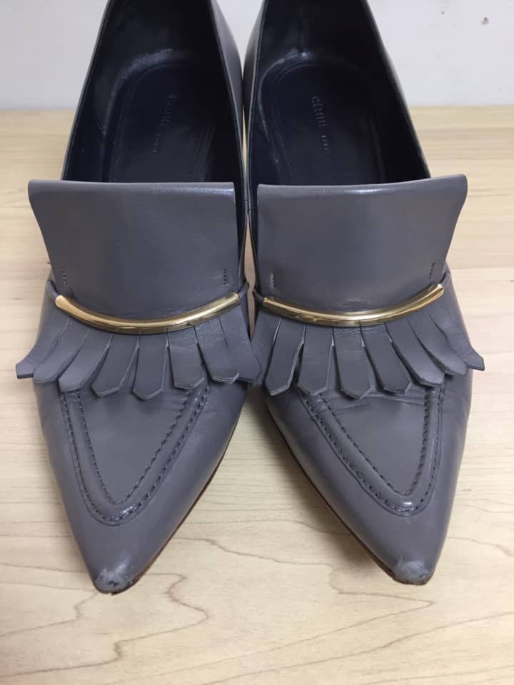 セリーヌ（Celine）婦人靴パンプス つま先キズ補修（染め直し） | 靴修理