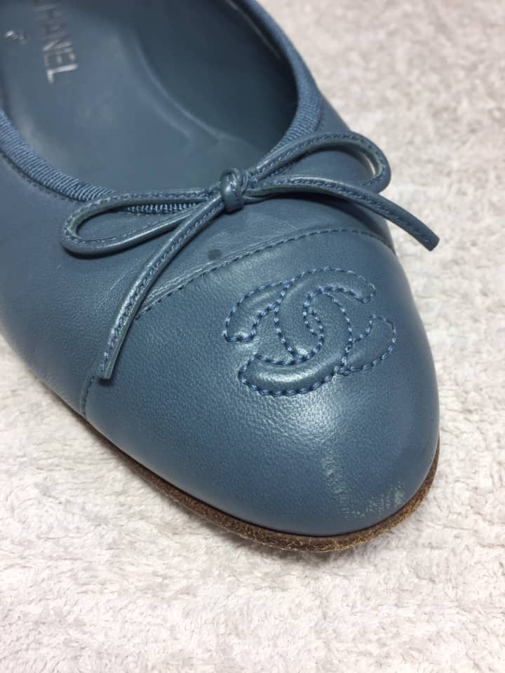 CHANEL（シャネル）フラットパンプス　クリーニング＆染め直し | 靴修理