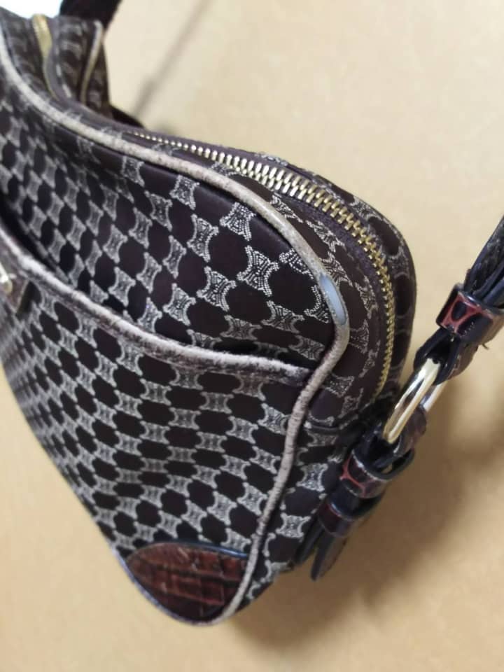 セリーヌ（CELINE）ショルダーバッグ　パイピング交換＋染め直し | バッグ修理