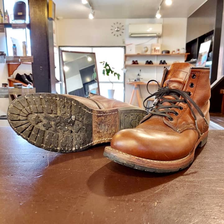 REDWING（レッドウィング）9106（ベックマン）ハーフラバーソール補強＆底縫い | 靴修理