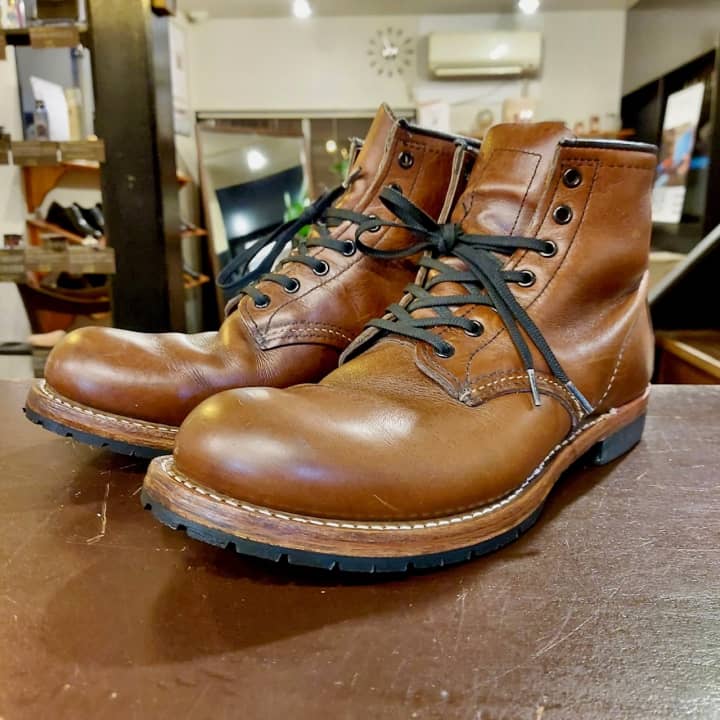 REDWING（レッドウィング）9106（ベックマン）ハーフラバーソール補強＆底縫い | 靴修理