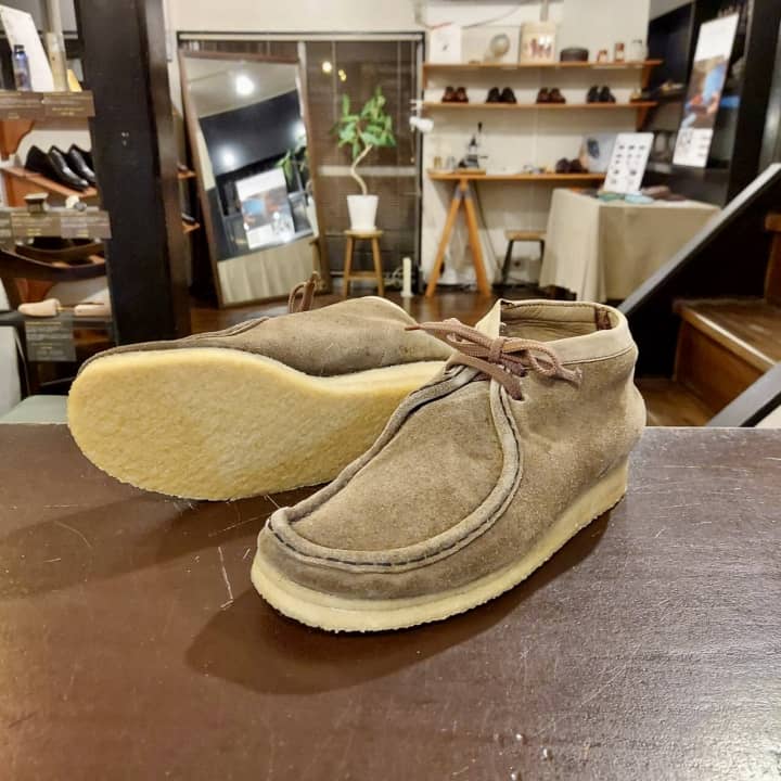 CLARKS（クラークス）ワラビー　オールソール交換（クレープソール） | 靴修理