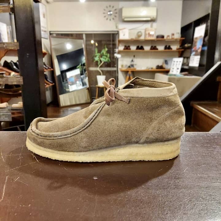 CLARKS（クラークス）ワラビー　オールソール交換（クレープソール） | 靴修理