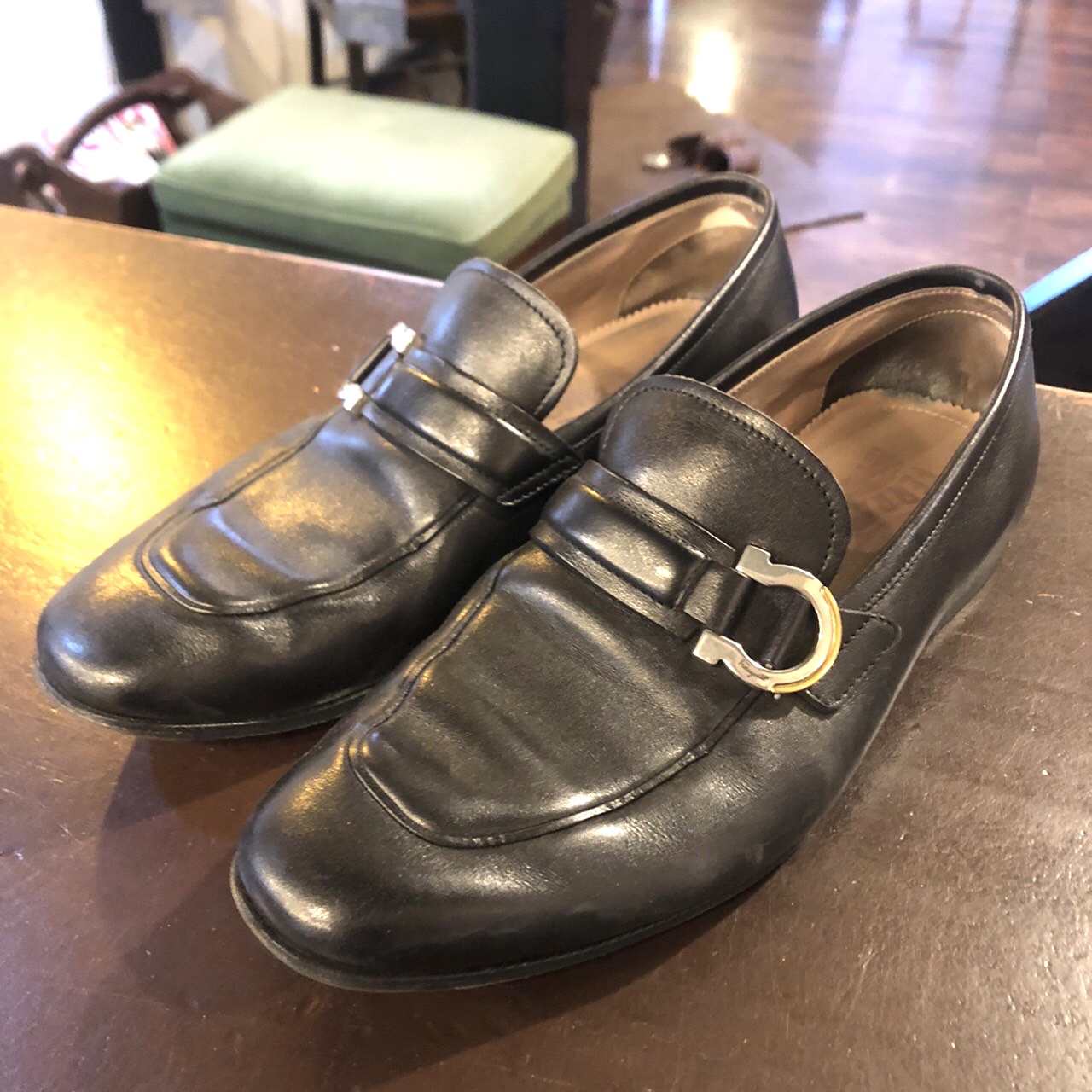 修理事例】FERRAGAMO（フェラガモ）紳士靴 ハーフラバーソール補強｜靴