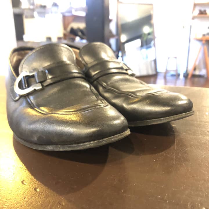 FERRAGAMO（フェラガモ）紳士靴　ハーフラバーソール補強 | 靴修理
