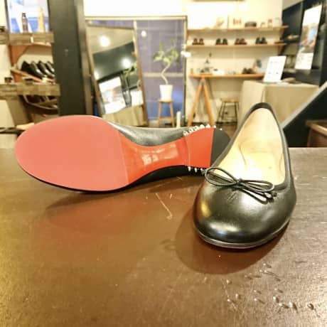 CHRISTIAN LOUBOUTIN（クリスチャンルブタン）フラットシューズ　ヒール交換＆ハーフラバーソール | 靴修理