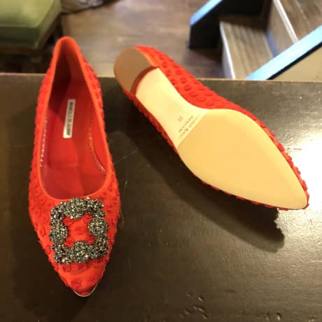 MANOLO BLAHNIK（マノロブラニク）婦人靴　ハーフラバーソール補強 | 靴修理