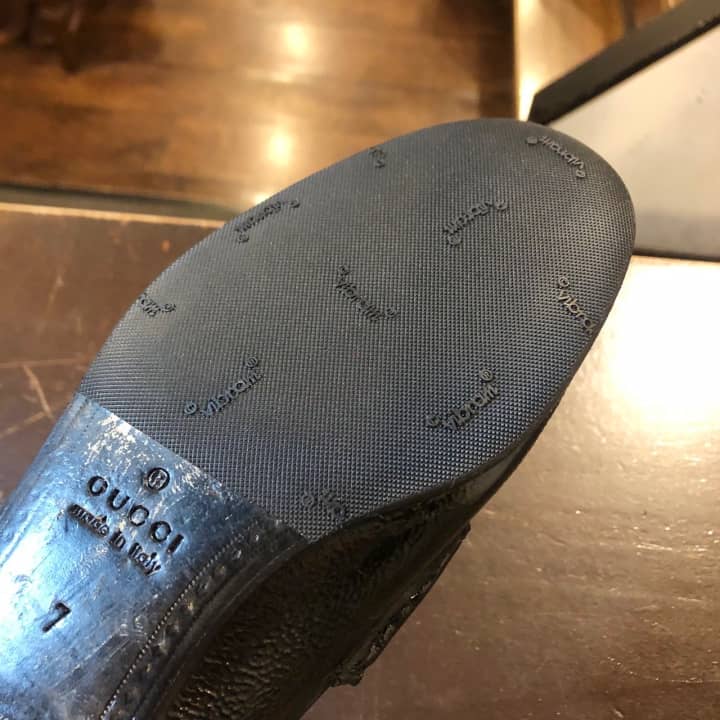GUCCI（グッチ）紳士靴　ハーフラバーソール補強 | 靴修理