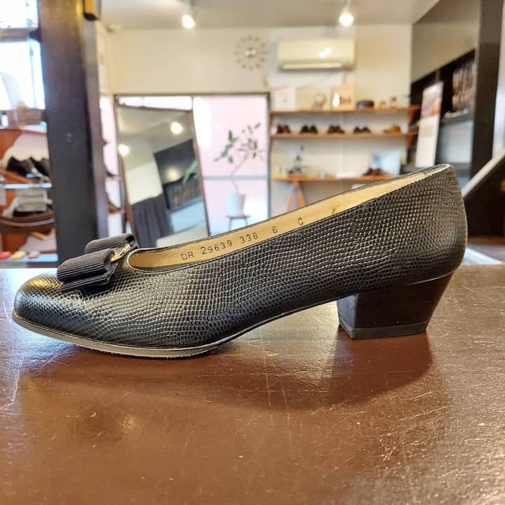 FERRAGAMO（フェラガモ）婦人靴ヒール交換＆ハーフラバーソール | 靴修理