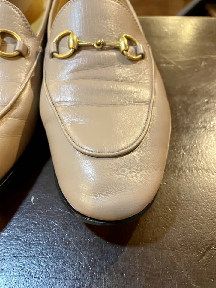 GUCCI（グッチ）ビットローファー　染め直し（つま先傷補修） | 靴修理