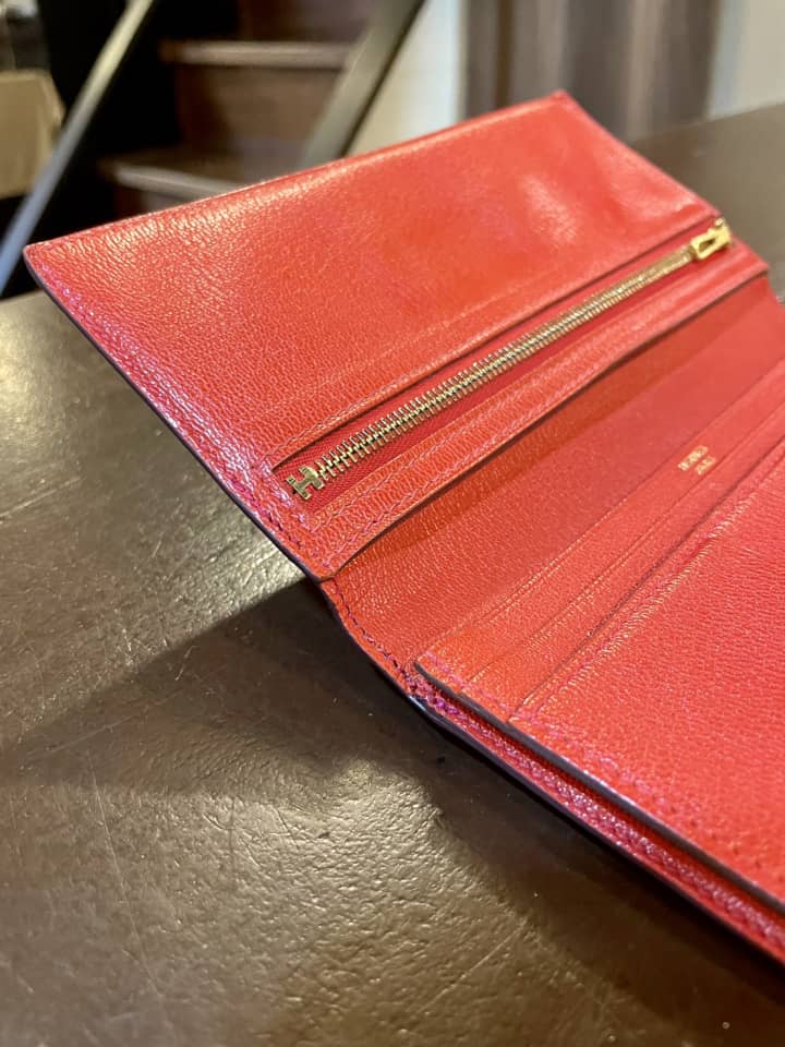 HERMES（エルメス）ベアン（クロコダイル）ほつれ縫い＆コバ補修 | 革小物修理