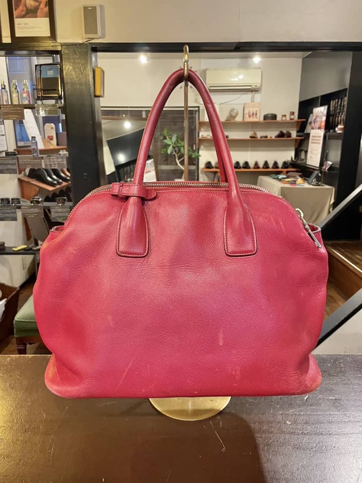 PRADA（プラダ）ボストンバッグ　クリーニング＆染め直し | バッグ修理