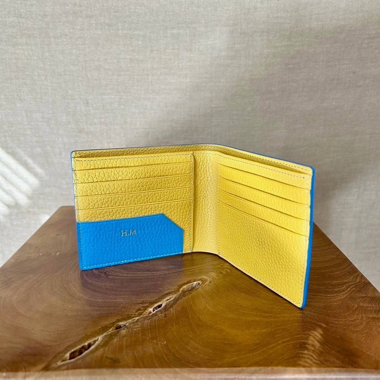 【オーダーメイド革小物】本革二つ折り財布（小銭入れなし） | シューズと揃える革小物
