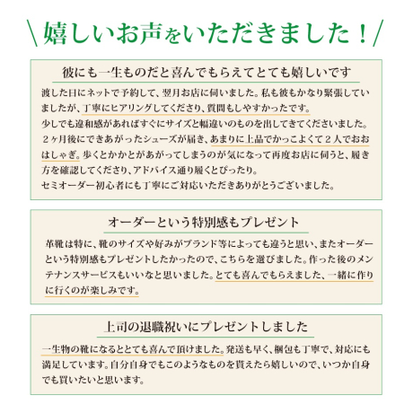 セミオーダーシューズギフトチケット（ベーシックレザー用）