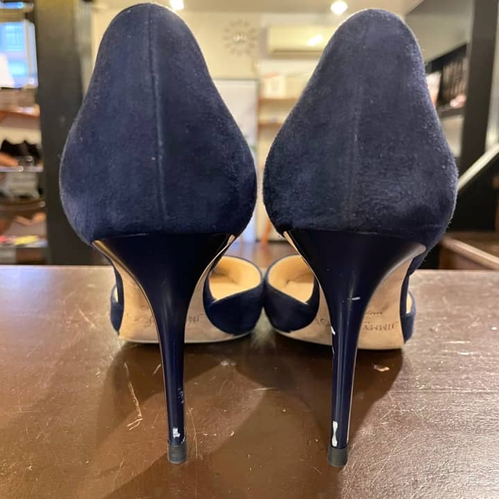 JIMMY CHOO（ジミーチュー）パンプス プラヒール傷補修 | 靴修理