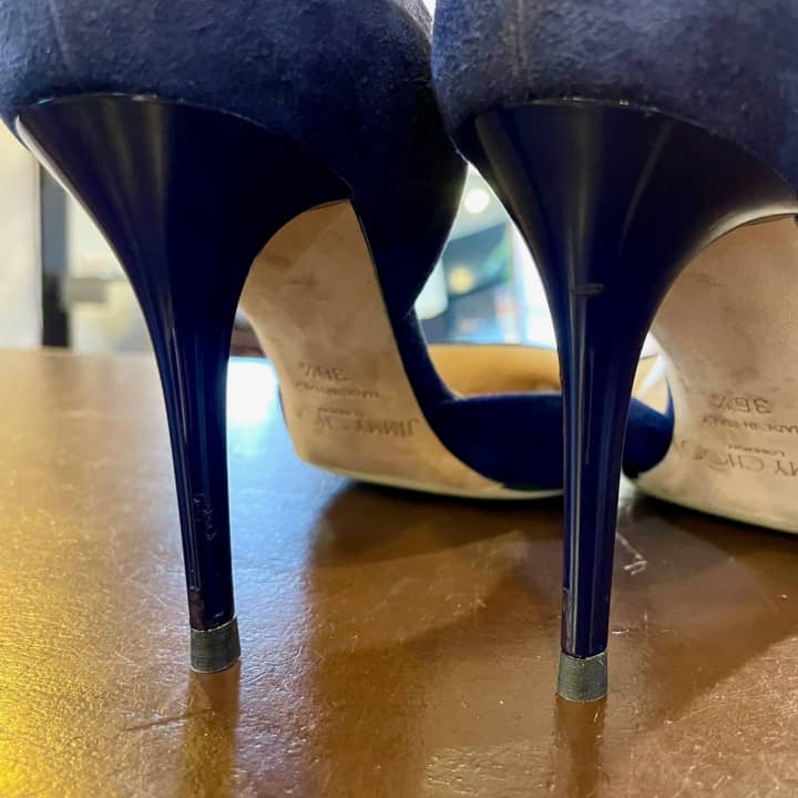 JIMMY CHOO（ジミーチュー）パンプス プラヒール傷補修 | 靴修理
